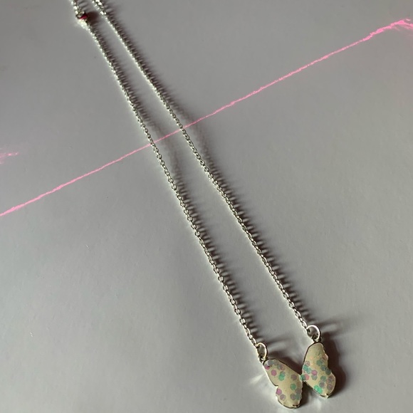 White Butterfly Necklace - Picture 1 of 3